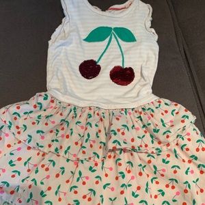 Mini Boden Cherry Flip Sequins dress 3-4 yr